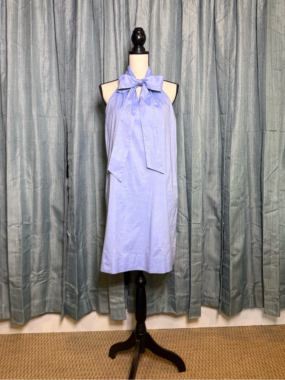 J. Crew Light Blue Bow-Neck Shift Dress